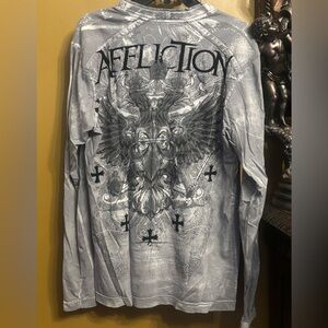 NWOT Affliction Crewneck Sweater in Grey and Black